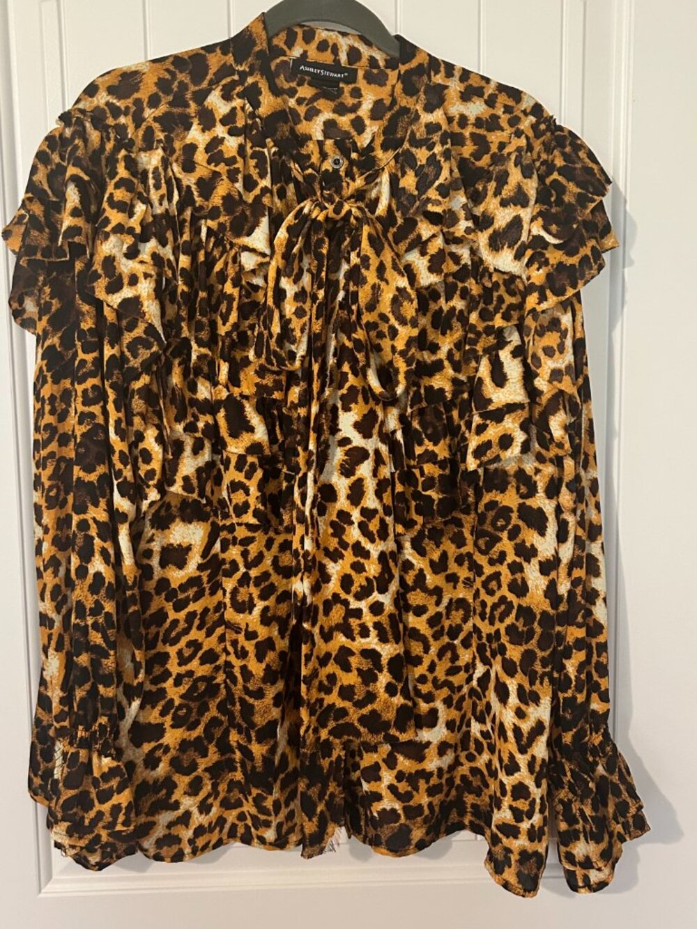 Ashley Stewart Plus Size 18 Leopard Print Blouse Animal Pattern Top